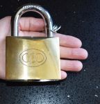 Solid Brass Tri-Circle Padlock With 3 x Keys - 75mm / 3"